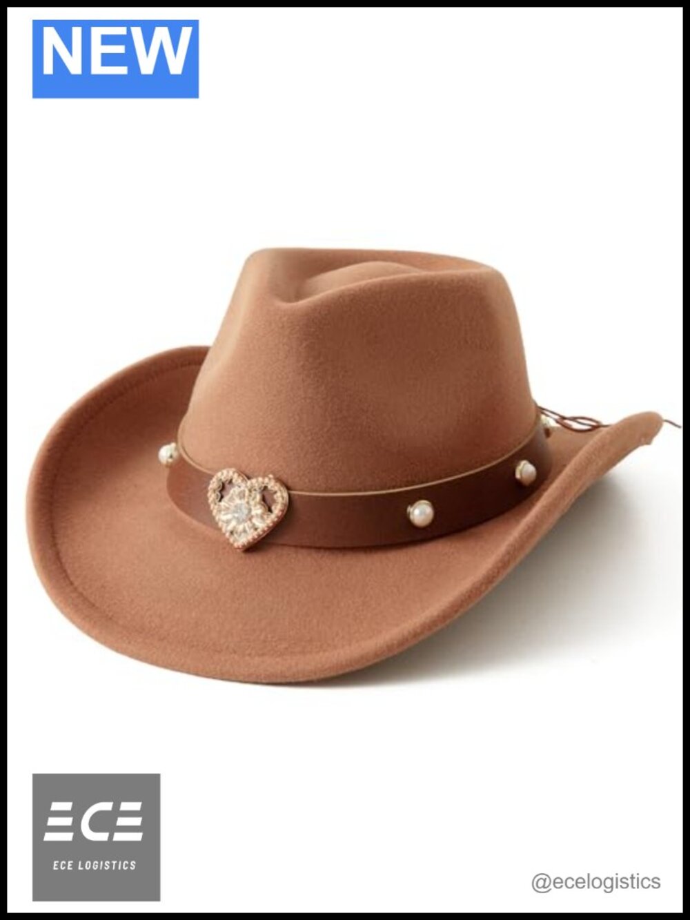 Kids Cowboy Hat Western Heart Buckle Belt Polyester Wool Adjustable